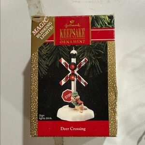 Hallmark keepsake ornament “deer crossing” blinking Christmas night from 1990
